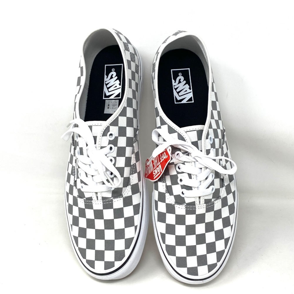 VANS Authentic Check Low Top Gray Women's Canvas Skate Sneakers Size VN0A5KRDB9J - Picture 8 of 10